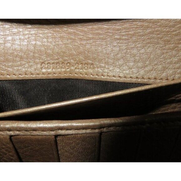 Gucci Vintage Gold Metallic Italian Leather Continental Bifold Flap Long Wallet - Picture 5 of 14
